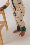 Babysprouts Long Sleeve Zip Romper: Mallard Ducks