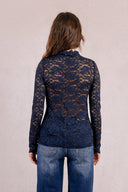 Lace Layering Top - Navy