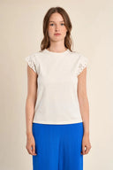 Molly Bracken White Embroidered Tee