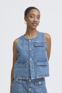 ICHI Denim Cargo Vest