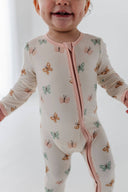Babysprouts Footie Romper: Pastel Butterflies