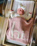 Hi. Knit Baby Blanket - Pink