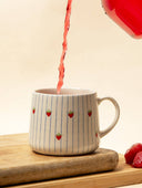Strawberry Striped Ceramic Mug