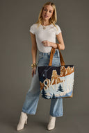 Panache Blue Ski Trip Scene Tote