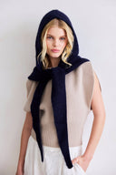 Alpaca Hooded Scarf - Deep Sea Navy