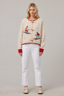Flat White Alpine Ski Toggle Cardigan