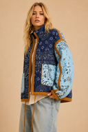 J.NNA Patchwork Bandana Quilted Jacket