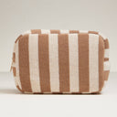 Striped Terry Fabric Travel Pouch - Tan