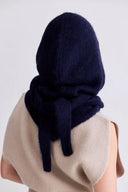Alpaca Hooded Scarf - Deep Sea Navy