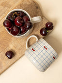 Cherry Checkered Ceramic Mug