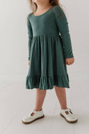 Babysprouts Girl's Ribbed Ballet Dress: Atlantic