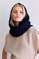 Alpaca Hooded Scarf - Deep Sea Navy