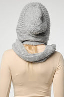Cozy Knit Hooded Scarf: Grey