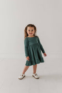 Babysprouts Girl's Ribbed Ballet Dress: Atlantic