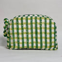 Handmade Quilted Cotton Pouch- Green