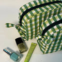 Handmade Quilted Cotton Pouch- Green