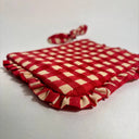 Handmade Quilted Cotton Pouch - Red