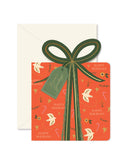 Holiday Red Gift Die-Cut Greeting Card