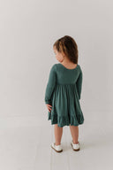Babysprouts Girl's Ribbed Ballet Dress: Atlantic