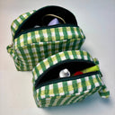Handmade Quilted Cotton Pouch- Green