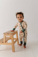 Babysprouts Long Sleeve Zip Romper: Mallard Ducks