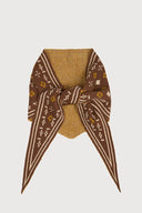Foulard Knit Triangle Scarf: Brown