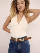 Ettika Modern Western Belt in Mocha