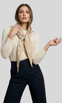 Foulard Knit Triangle Scarf: Cream