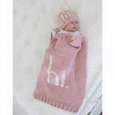 Hi. Knit Baby Blanket - Pink