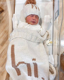 Hi. Knit Baby Blanket - Pecan