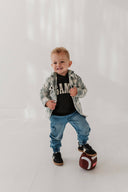 Babysprouts Kid's Hooded Shacket: Mint Plaid