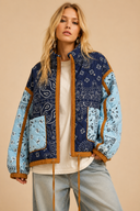 J.NNA Patchwork Bandana Quilted Jacket