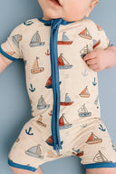 Nautical Sail Bamboo Short Romper