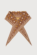 Foulard Knit Triangle Scarf: Brown