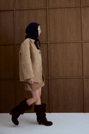 Alpaca Hooded Scarf - Deep Sea Navy