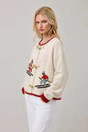 Flat White Alpine Ski Toggle Cardigan