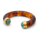 Lucas Jack Tortoise Shell Resin and Turquoise Cuff