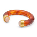 Lucas Jack Tortoise Shell & Pink Crystal Cuff