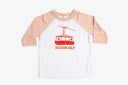 Bird & Buffalo Tram Baseball Tee - Peach