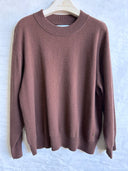 Self Contrast Vicky Boyfriend Sweater - Brown