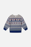 Deux Par Deux Jacquard Knit Sweater