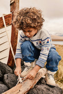 Deux Par Deux Jacquard Knit Sweater
