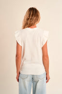 Molly Bracken White Ruffle Top