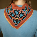 Last Chance Textiles Bandana - Redwood Tullips