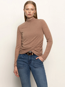 Draped Mock Neck - Mocha