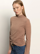 Draped Mock Neck - Mocha