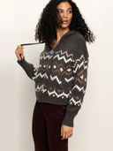 Zip Up Fairisle Sweater