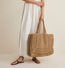 Hideaway Raffia Tote