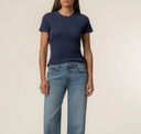 KUT Langley Short Sleeve Rib Top - Navy