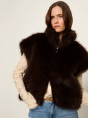 Sanctuary Silky Fur Vest - Espresso Martini